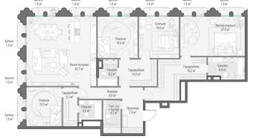 4-к. квартира, 214&nbsp;м²