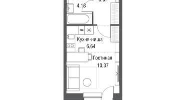 Студия, 28&nbsp;м²