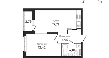 1-к. квартира, 42&nbsp;м²