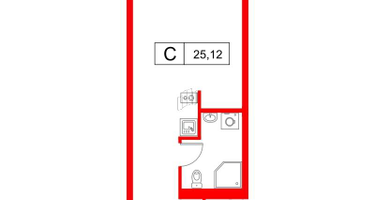 Студия, 25 м²