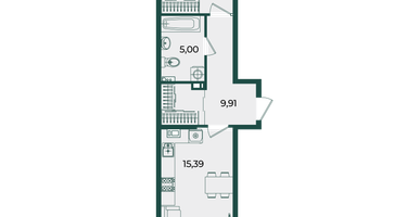 1-к. квартира, 46&nbsp;м²