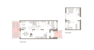 4-к. квартира, 142&nbsp;м²