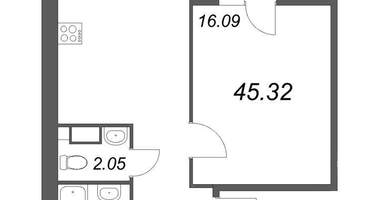 Студия, 45&nbsp;м²