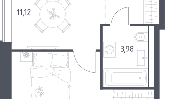 1-к. квартира, 31&nbsp;м²