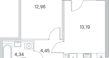 1-к. квартира, 36&nbsp;м²