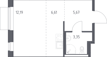 Студия, 27&nbsp;м²