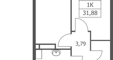 1-к. квартира, 31&nbsp;м²