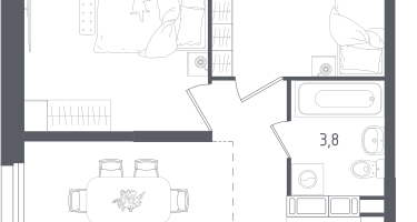 2-к. квартира, 48&nbsp;м²