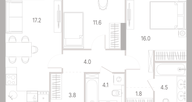 2-к. квартира, 63&nbsp;м²
