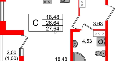 Студия, 27&nbsp;м²