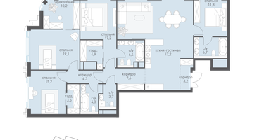 4-к. квартира, 170 м²