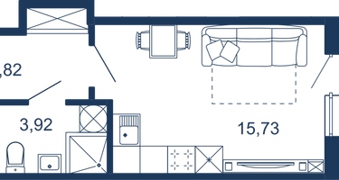 Студия, 25&nbsp;м²
