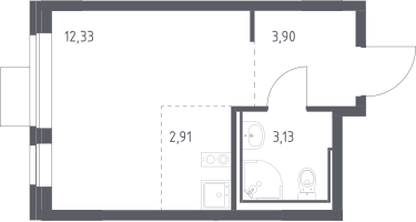 Студия, 22&nbsp;м²
