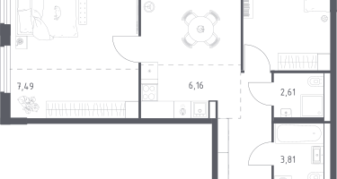Студия, 81&nbsp;м²