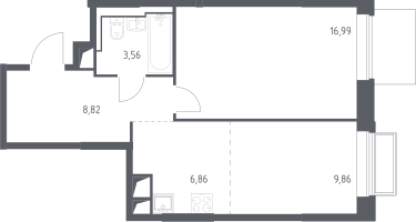 Студия, 46&nbsp;м²