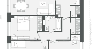 3-к. квартира, 101&nbsp;м²