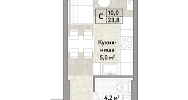 Студия, 23&nbsp;м²