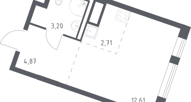 Студия, 23&nbsp;м²