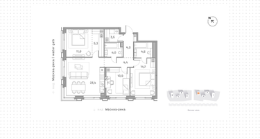 2-к. квартира, 68 м²