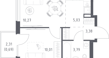 Студия, 33&nbsp;м²