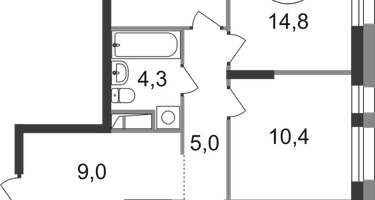 3-к. квартира, 77&nbsp;м²