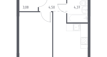 1-к. квартира, 36&nbsp;м²