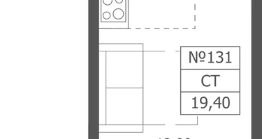 Студия, 19&nbsp;м²