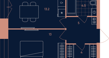 1-к. квартира, 39&nbsp;м²