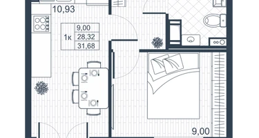 1-к. квартира, 30&nbsp;м²