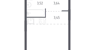 Студия, 22&nbsp;м²