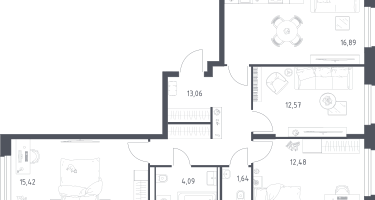 3-к. квартира, 76&nbsp;м²