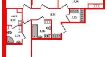 3-к. квартира, 86 м²