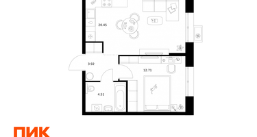 1-к. квартира, 41&nbsp;м²