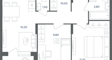 3-к. квартира, 53&nbsp;м²