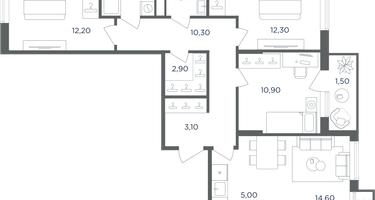 4-к. квартира, 78 м²