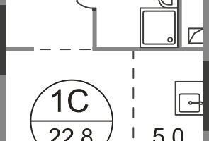 Студия, 22&nbsp;м²