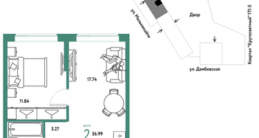 2-к. квартира, 36 м²
