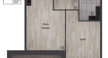 1-к. квартира, 32&nbsp;м²