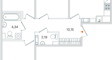 3-комнатная квартира, 75&nbsp;м²