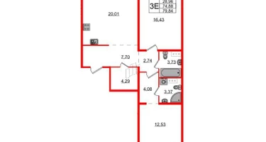 2-к. квартира, 80&nbsp;м²