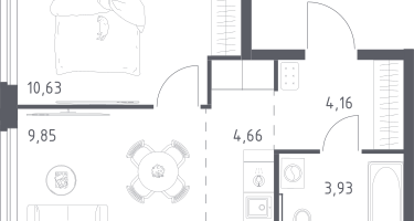 Студия, 33&nbsp;м²