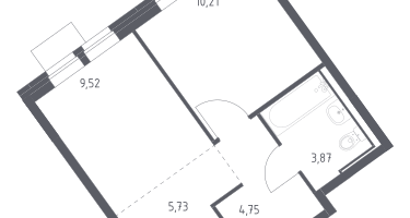 Студия, 34&nbsp;м²