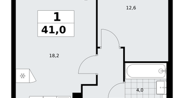 1-к. квартира, 41 м²