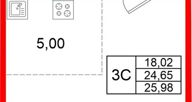 Студия, 24 м²