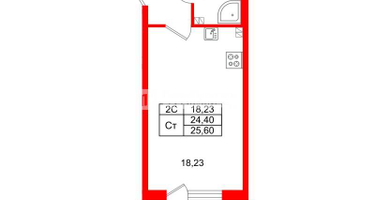 Студия, 24&nbsp;м²
