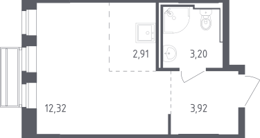 Студия, 22&nbsp;м²
