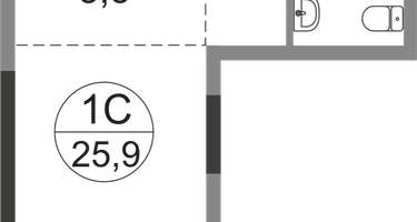 Студия, 25 м²
