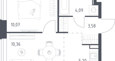 Студия, 33&nbsp;м²