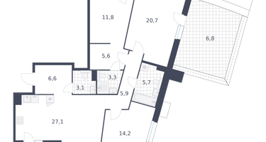 3-к. квартира, 113 м²