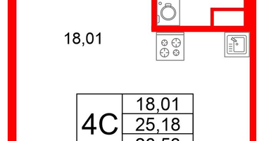 Студия, 25 м²
